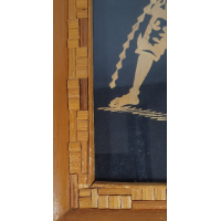 Indonesische bamboelijst met ingelegd Wayangfiguur